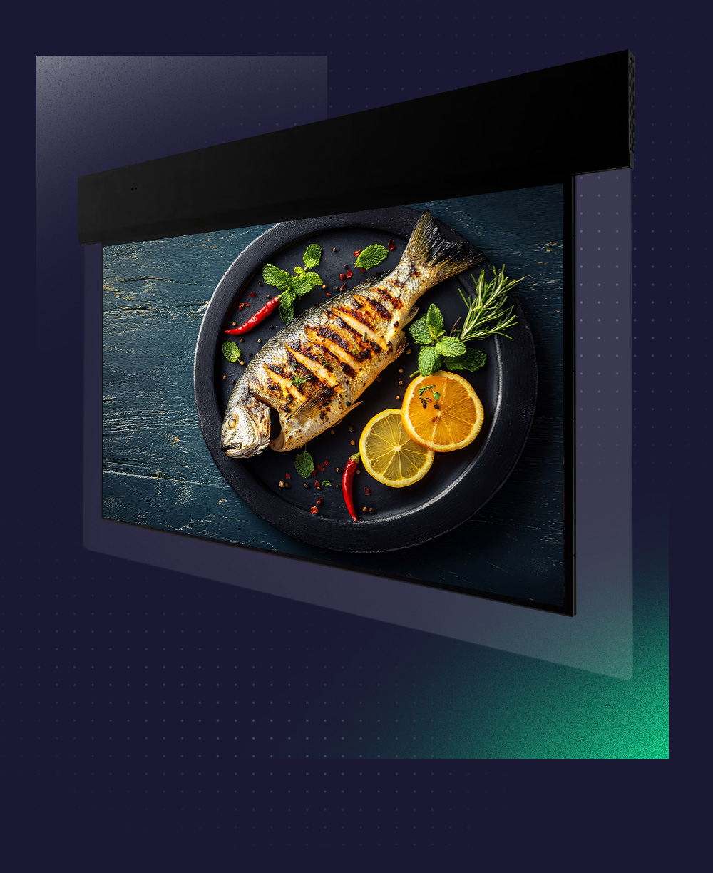 Digitálna obojstranná obrazovka do priestoru